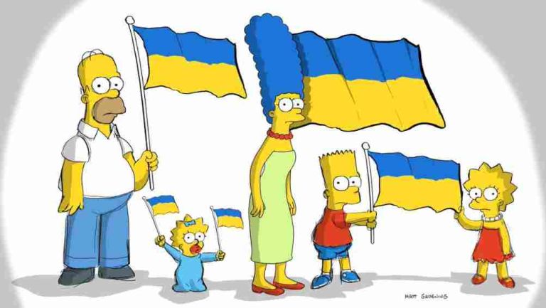 Los Simpsons apoyando a Ucrania 