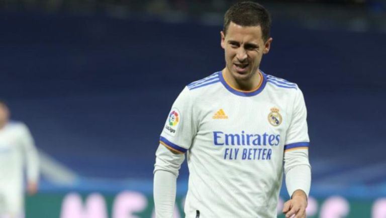 Eden Hazard, molesto en un juego del Real Madrid