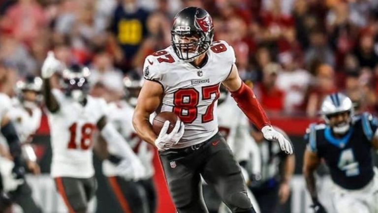 Rob Gronkowski en un partido de los Buccaneers