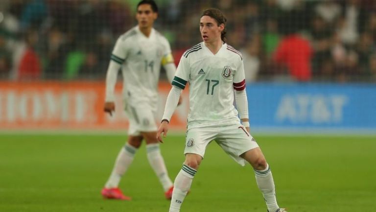 Marcelo Flores en un partido de la Selección Mexicana