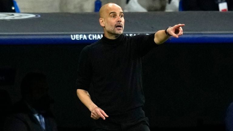 Pep Guardiola durante la derrota del City vs Real Madrid