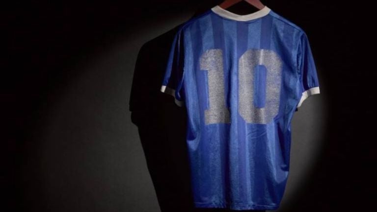 Playera de Maradonna que utilizó en el Mundial de 1986