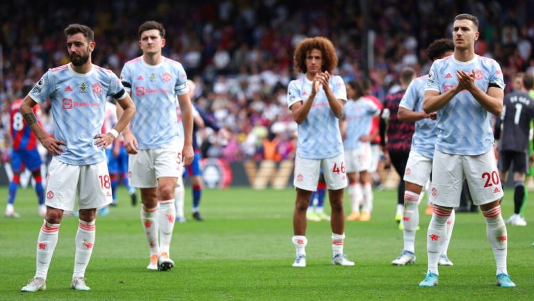 Jugadores del Manchester United tras perder ante Crystal Palace