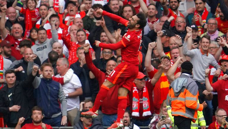 Mohamed Salah, en festejo de gol