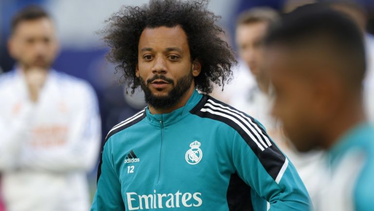 Marcelo en un entrenamiento del Real Madrid