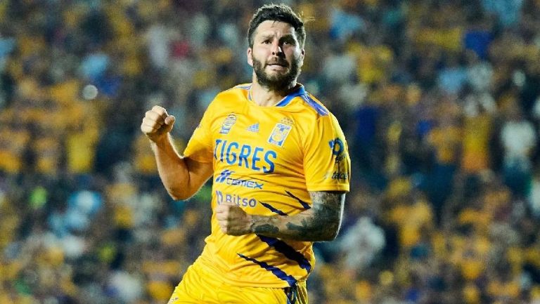 Gignac celebrando gol ante Atlas en la Semifinal del Clausura 2022 