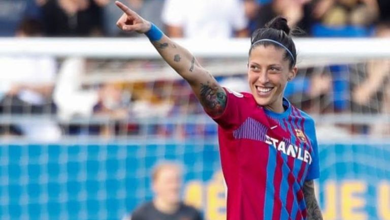 Jennifer Hermoso durante un partido del Barcelona Femenil 