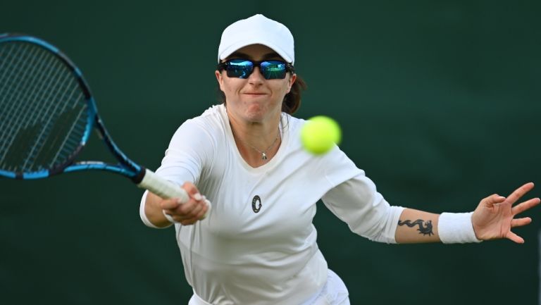 Fernanda Contreras durante su debut en Wimbledon