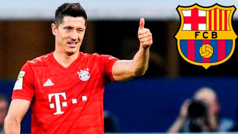 Robert Lewandowski celebra gol con el Bayern Munich