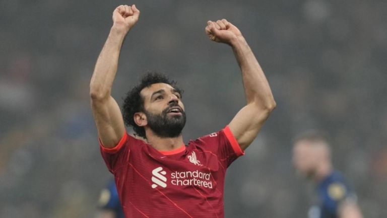 Mohamed Salah en un partido del Liverpool