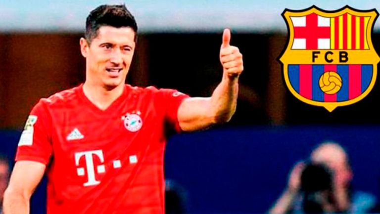 Robert Lewandowski celebra gol con el Bayern Munich