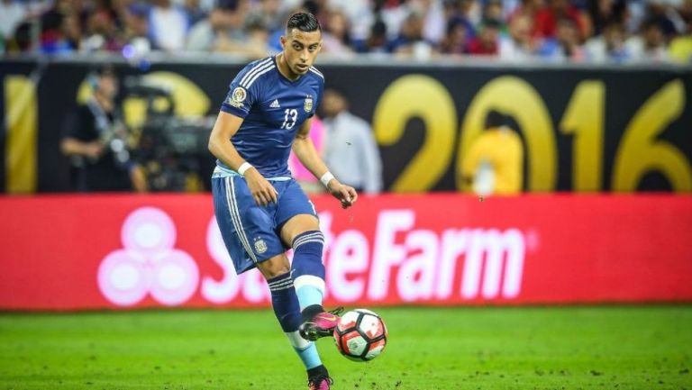 Ramiro Funes Mori durante un partido de Argentina