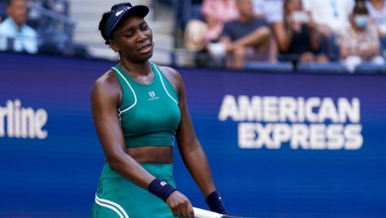 Venus Williams lamentando una derrota