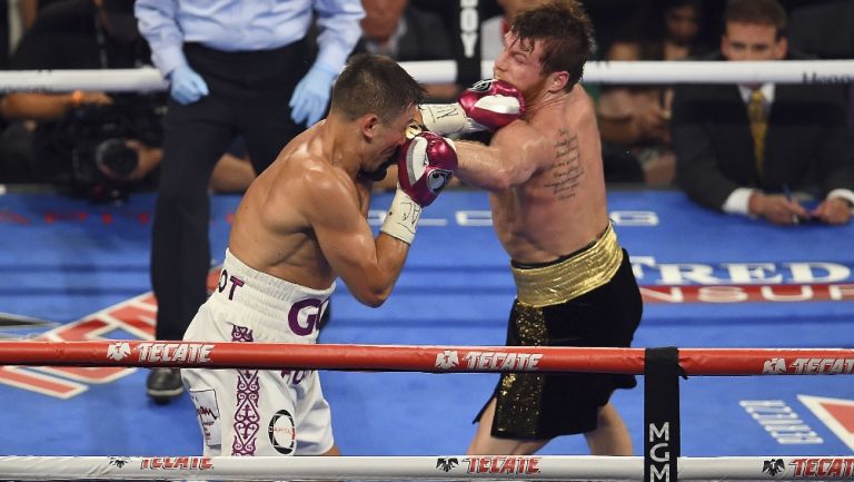 Canelo Álvarez durante la pelea vs GGG