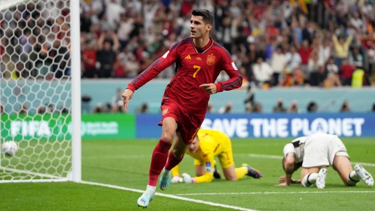 Álvaro Morata celebra gol ante Alemania