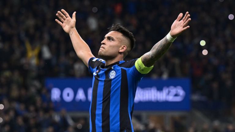 Lautaro celebra el gol que le dio el pase a la Final al Inter