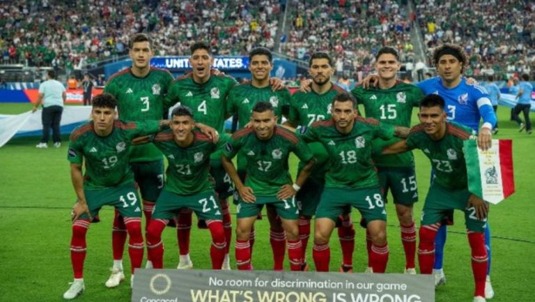 Jugadores de la Selección Mexicana previo el partido