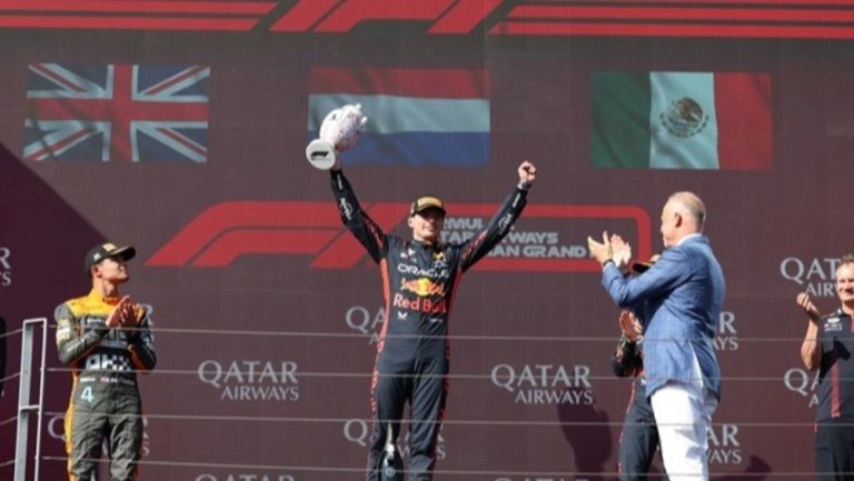 Max Verstappen ganando el Gran Premio de Hungría 