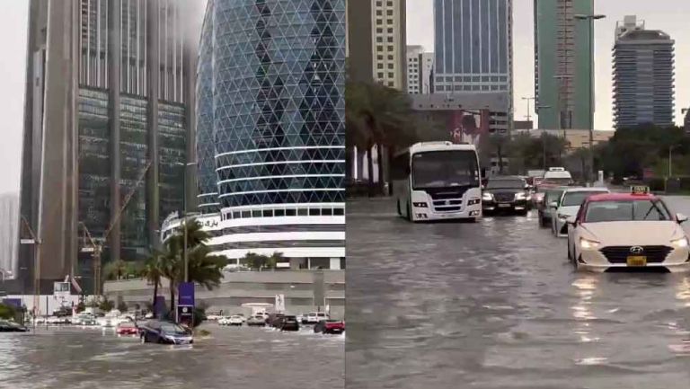 Fuertes lluvias inundan avenidas, aeropuertos y centros comerciales de Dubai 